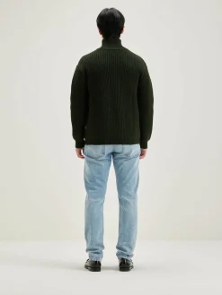 Bellerose Allip Trui Met Rits Dark olive Discount