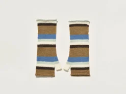 Bellerose Amain Vingerloze Handschoenen Ocean / Off white / Tan Online