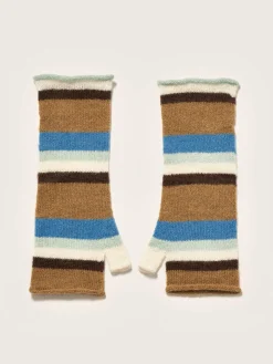 Bellerose Amain Vingerloze Handschoenen Ocean / Off white / Tan Online