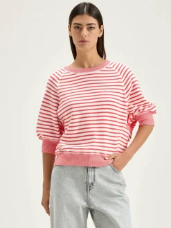 Bellerose Anglet Ronde-hals Trui Corail / Vintage white Online