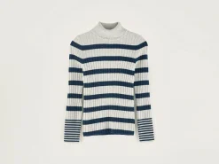 Bellerose Ayre Hoge Hals Trui Blue jeans / Multicolor Discount