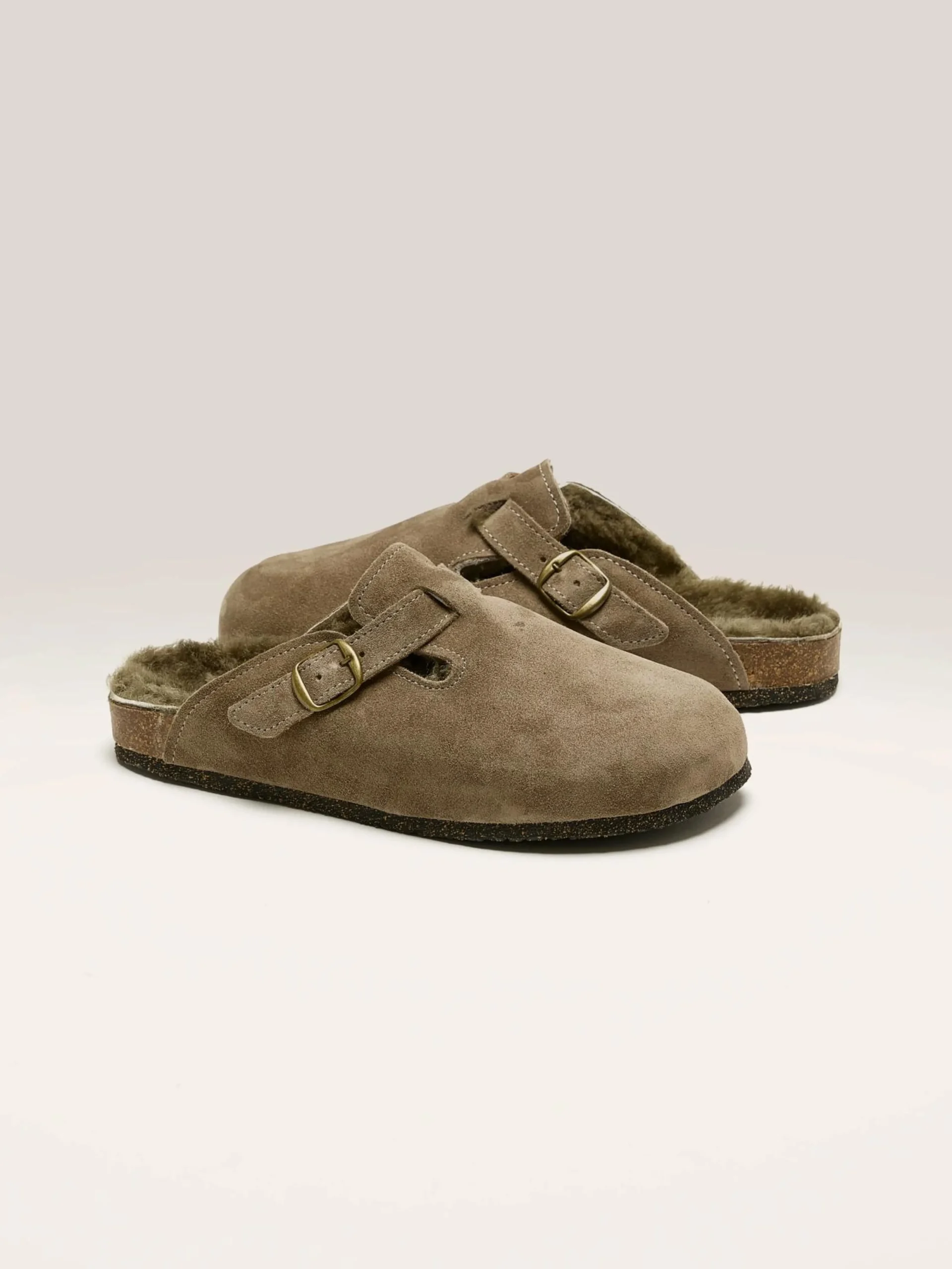 Bosabo Taupe Velours Klompen Online