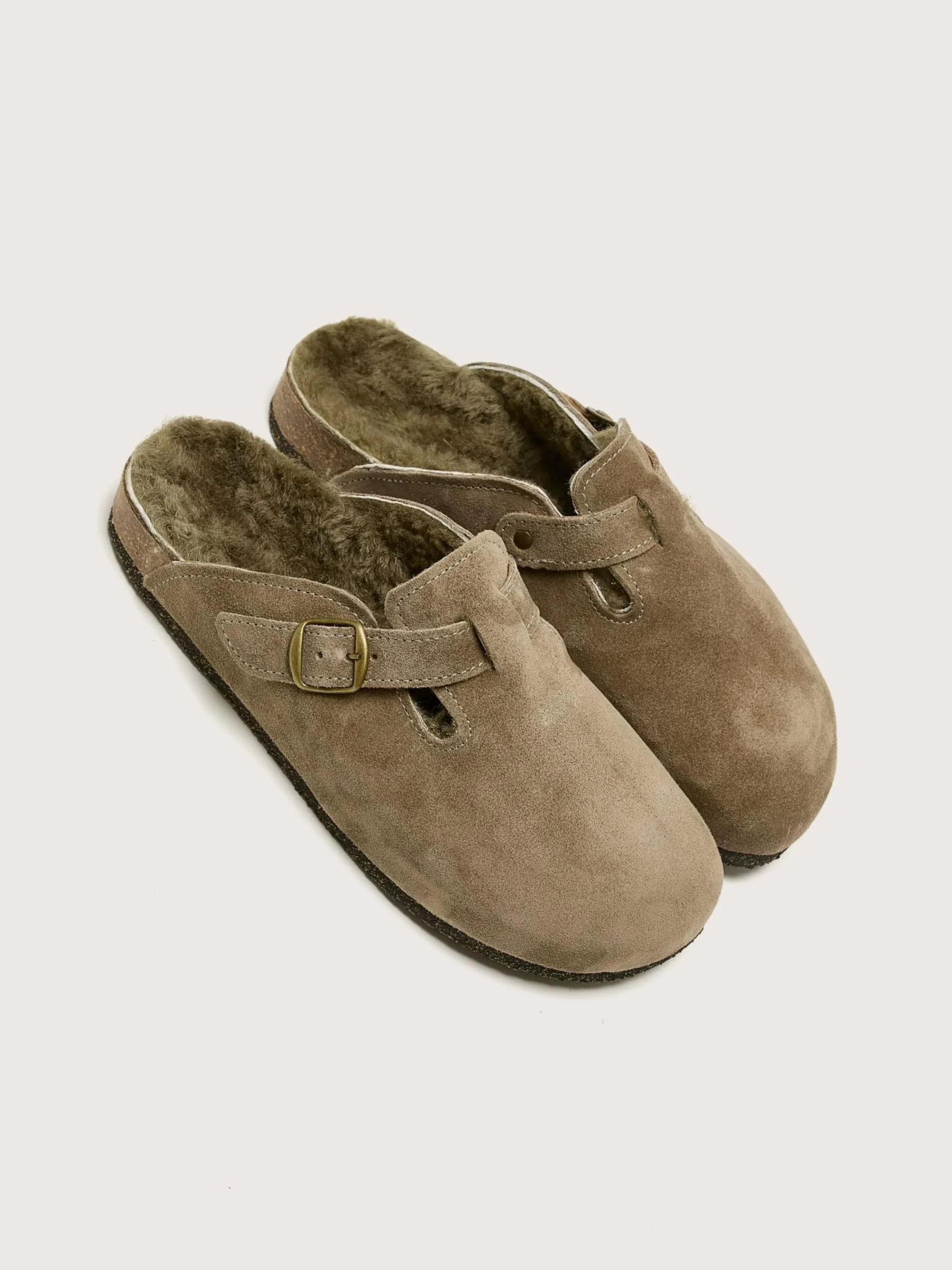 Bosabo Taupe Velours Klompen Online