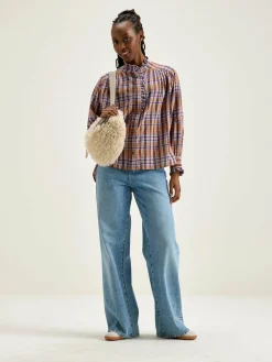 Bellerose Claudia Geruite Blouse Copper / Light rose New