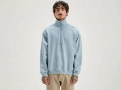 Bellerose Fabro Sweatshirt Met Rits Chambray Best