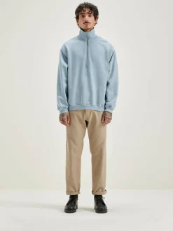 Bellerose Fabro Sweatshirt Met Rits Chambray Best