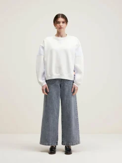 Bellerose Flips Ronde Hals Sweatshirt Vintage white Discount