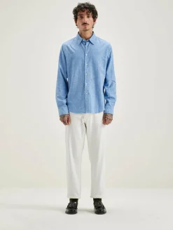 Bellerose Franklin Popeline Hemd Blue Online