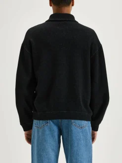 Bellerose Mabro Sweatshirt Met Rits Black