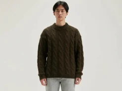 Bellerose Noft Kabeltrui Dark olive Sale