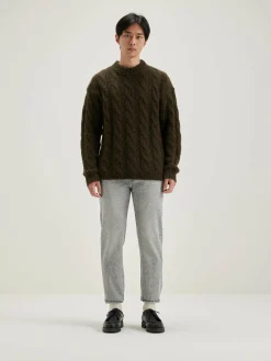 Bellerose Noft Kabeltrui Dark olive Sale