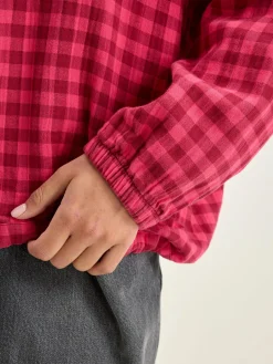 Bellerose Padoue Geruite Blouse Fushia Clearance