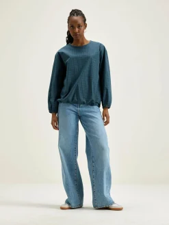 Bellerose Padoue Geruite Blouse Myrtille / Sea pine Hot