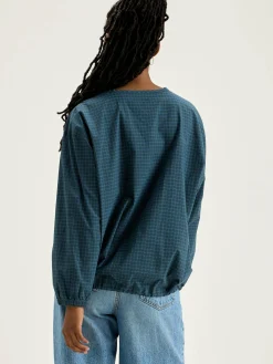 Bellerose Padoue Geruite Blouse Myrtille / Sea pine Hot