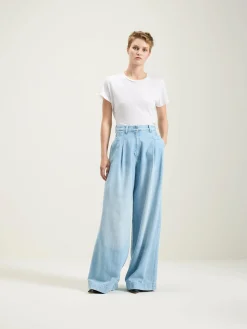 Bellerose Pops Superwijde Jeans Used light blue Online