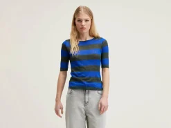 Bellerose Seas Slim T-shirt Black beauty / True blue Online