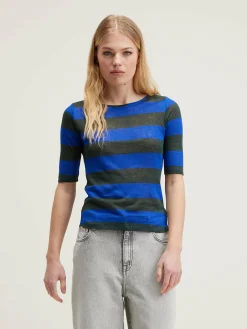 Bellerose Seas Slim T-shirt Black beauty / True blue Online