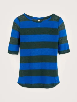 Bellerose Seas Slim T-shirt Black beauty / True blue Online