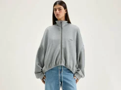 Bellerose Tallis Sweatshirt Met Rits Heather grey Discount