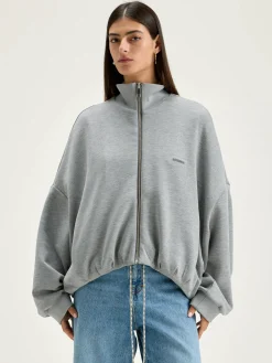 Bellerose Tallis Sweatshirt Met Rits Heather grey Discount