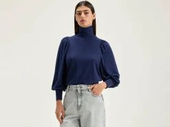 Bellerose Vazo T-shirt Met Rolkraag Naval Sale