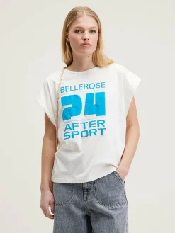 Bellerose Vice Regular Katoen T-shirt Vintage white Online