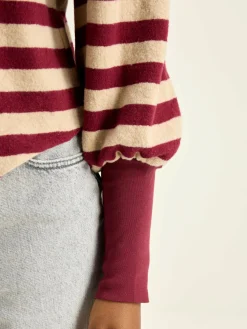 Bellerose Vidoum Pofmouwen T-shirt Antique white / Grenat Discount