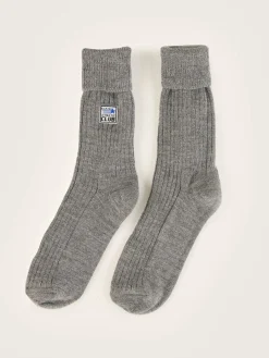 Bellerose Vocani Geribde Sokken Grey melange New